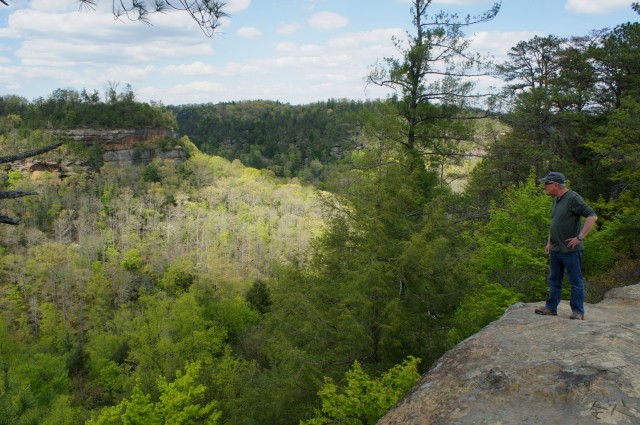 Checking out Red River Gorge to the north from atop Sky Bridge